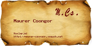 Maurer Csongor névjegykártya
